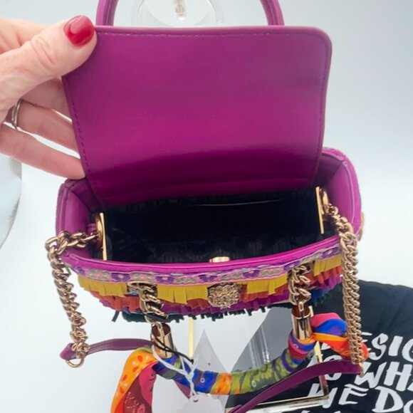 NEW Kurt Geiger London Mini Kensington Embroidered Fringe Eagle Bag Purse NWT - Picture 6 of 6